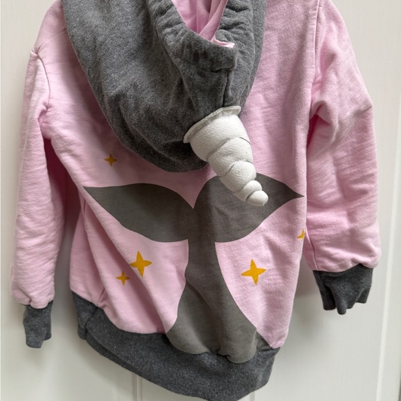Doodle Pants 3T Pink & Gray Girls Narwhal Horn Hooded Sweatshirt - Picture 6 of 8
